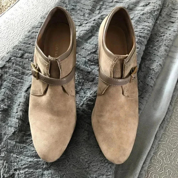 Franco Sarto Sabelle Ankle Stiletto Suede Booties - Picture 3 of 12